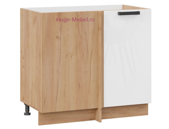 Шкаф кухонный угловой нижний 1000 Пасаденна (белый бриллиант) корпус крафт