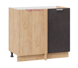 Шкаф кухонный угловой нижний 1000 Бетон (бетон чёрный) корпус крафт