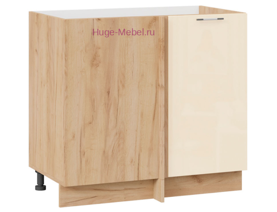 Шкаф кухонный угловой нижний 1000 Ксения (ваниль) корпус крафт