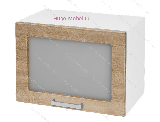 Горизонтальный кухонный стеклянный шкаф 500 Бетон (дуб сонома)