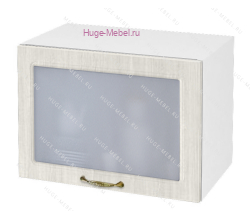 Горизонтальный кухонный стеклянный шкаф 500 Юлия (сандал белый)