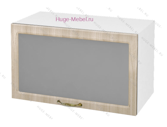 Горизонтальный кухонный стеклянный шкаф 600 Юлия (дуб сонома)