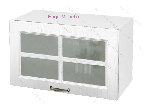 Горизонтальный кухонный стеклянный шкаф 600 Мария (белый)