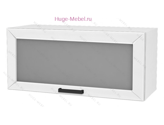Горизонтальный кухонный стеклянный шкаф 800 Альфа (белый)