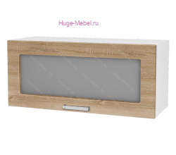 Горизонтальный кухонный стеклянный шкаф 800 Бетон (дуб сонома)