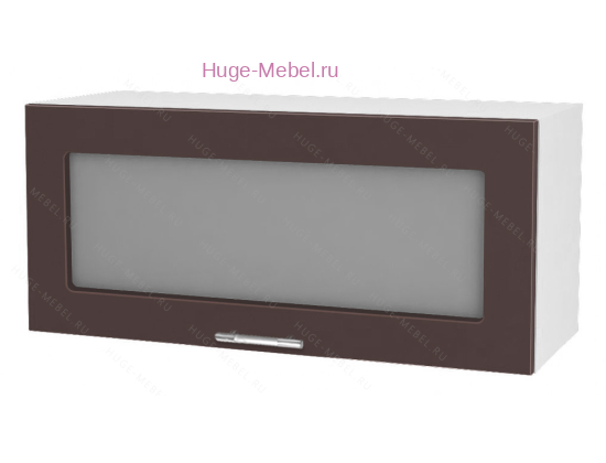 Горизонтальный кухонный стеклянный шкаф 800 Ксения (шоколад)