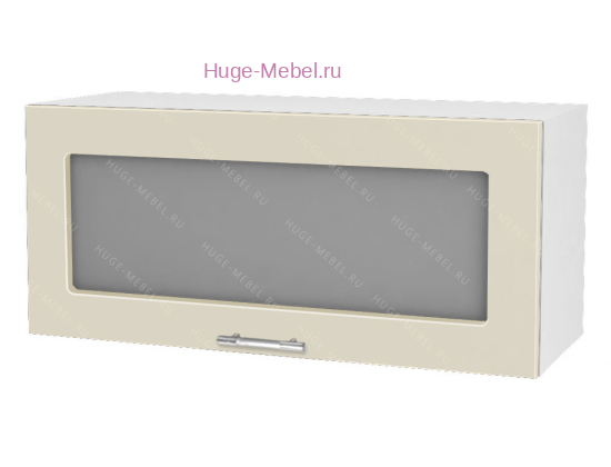 Горизонтальный кухонный стеклянный шкаф 800 Ксения (ваниль)