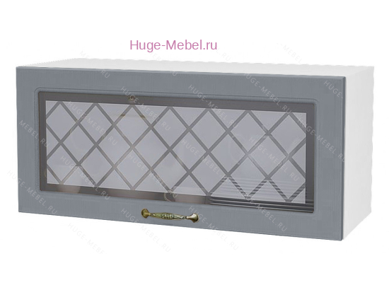 Горизонтальный кухонный стеклянный шкаф 800 Модена (дуб серый)