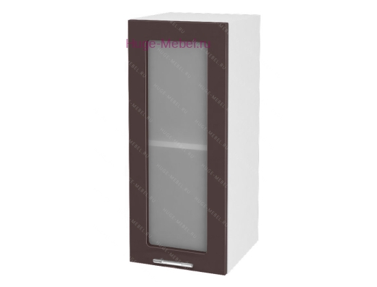 Кухонный шкаф верхний со стеклом 300 Ксения (шоколад)