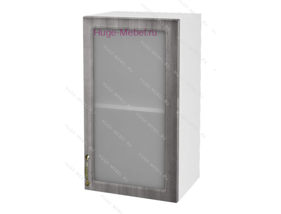 Кухонный шкаф верхний со стеклом 450 Юлия (сандал серый)