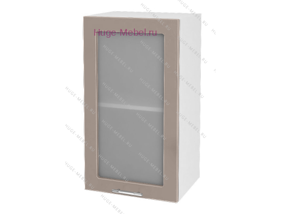 Кухонный шкаф верхний со стеклом 400 Ксения (кофе с молоком)