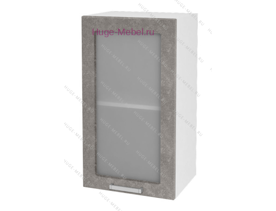 Кухонный шкаф верхний со стеклом 400 Бетон (бетон серый)