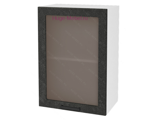 Кухонный шкаф верхний со стеклом 500 Пасаденна (бетон черный)