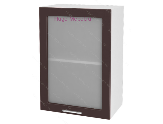 Кухонный шкаф верхний со стеклом 500 Ксения (шоколад)