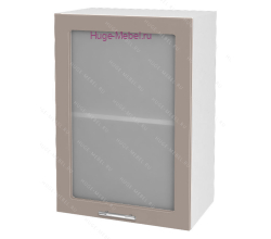 Кухонный шкаф верхний со стеклом 500 Ксения (кофе с молоком)