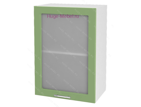 Кухонный шкаф верхний со стеклом 500 Ксения (олива)