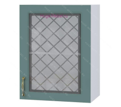 Кухонный шкаф верхний со стеклом 500 Модена (дуб бирюза)