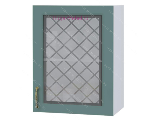 Кухонный шкаф верхний со стеклом 500 Модена (дуб бирюза)