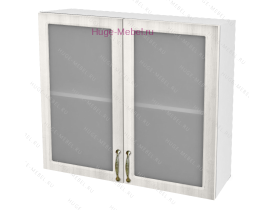 Кухонный шкаф верхний со стеклом 800 Юлия (сандал белый)