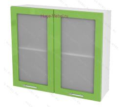 Кухонный шкаф верхний со стеклом 800 Ксения (олива)