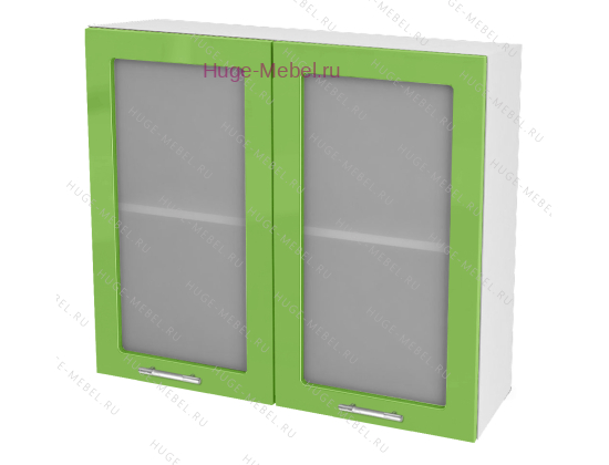 Кухонный шкаф верхний со стеклом 800 Ксения (олива)