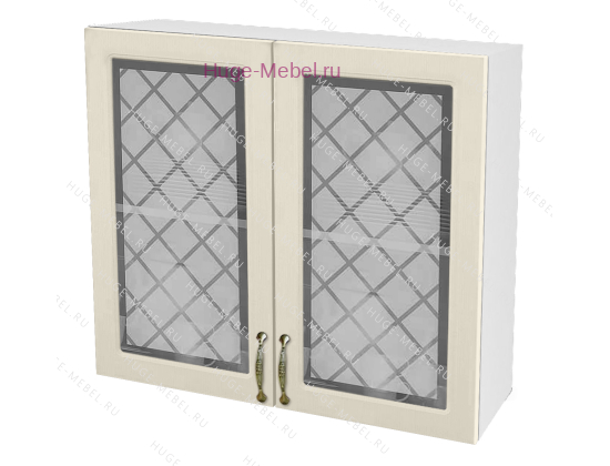 Кухонный шкаф верхний со стеклом 800 Модена (дуб ваниль)