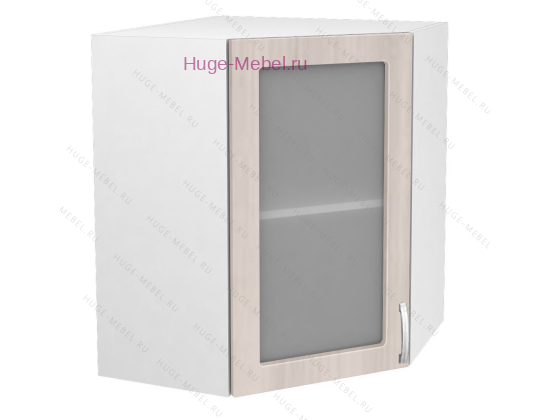 Угловой шкаф подвесной со стеклом 550 Дина (шимо светлый)