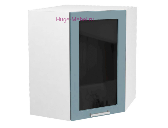Угловой шкаф подвесной со стеклом 600 Катрин (топаз)