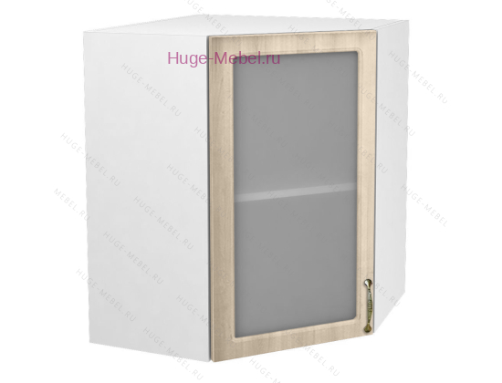 Угловой шкаф подвесной со стеклом 600 Юлия (дуб сонома)