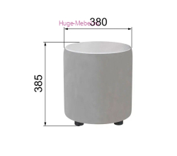 Пуф "Пай" велюр светло-серый/МДФ холст белый