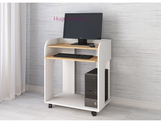 Стол компьютерный "Грета-10 крафт/белый"