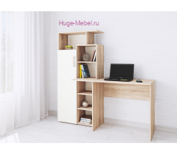 Стол компьютерный "Квартет-7 белый/сонома"