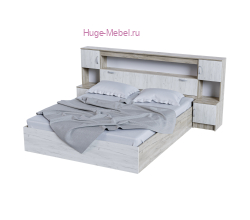 Двуспальная кровать с прикроватным блоком Бася КР-552 крафт