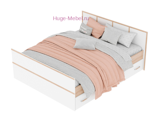 Кровать 140х200 "Сакура белая" Light
