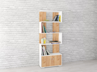 Стеллаж "Ромео-2 крафт/белый" Стеллаж "Ромео-2 крафт/белый"