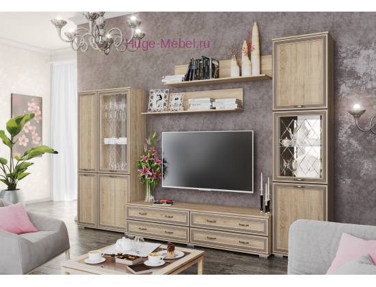 Стенка для гостиной "Ливорно К2" сонома