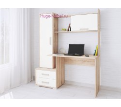 Стол компьютерный "Квартет-9 сонома/белый"