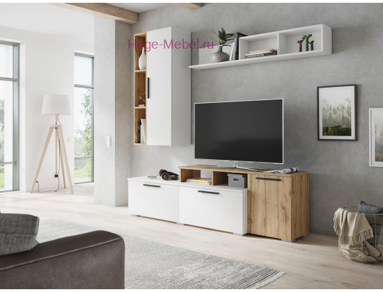 Мебель в гостиную "Альберо" крафт золотой+белый