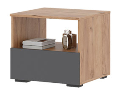 Прикроватная тумба "Хелен ТБ 01" графит+крафт Прикроватная тумба "Хелен ТБ 01" графит+крафт