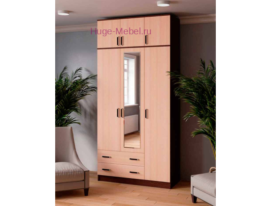 Шкаф с зеркалом "Лагуна венге" высотой 255 см