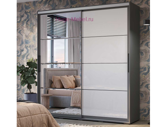 Шкаф-купе 196 см "Крафт-6" графит