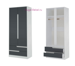 Шкаф 2-х створчатый "Гавана" графит/белый