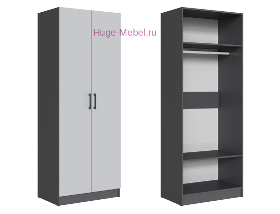 Шкаф платяной "Вегас 800" графит +серый камень