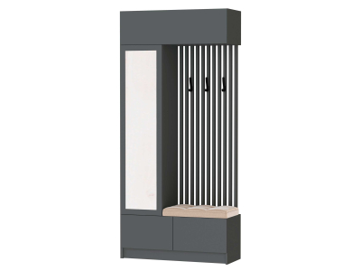 Прихожая "Руэлла" центральная секция графит серый Прихожая "Руэлла" центральная секция графит серый