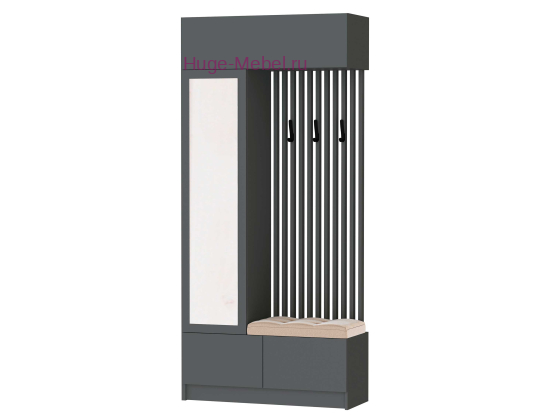 Прихожая "Руэлла" центральная секция графит серый