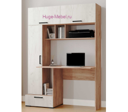 Стол компьютерный "Квартет-11" крафт белый/крафт табачный