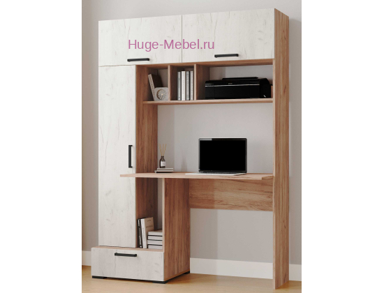 Стол компьютерный "Квартет-11" крафт белый/крафт табачный