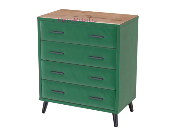 Комод "Пай" велюр изумруд +дуб канадский