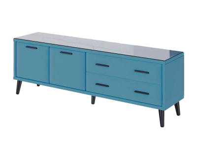 ТВ тумба 1.6 метра "Виго" велюр светло-голубой