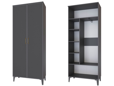 Шкаф 2-х створчатый "Толедо ТШ-30" графит